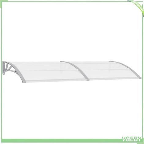 Auvent de porte - FAFEICY - 45631 - Gris - 240x100 cm - Polycarbonate (1/5)