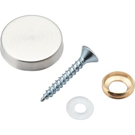 Lot de 8 vis publicitaires en acier inoxydable, diamètre 16-40mm, clous de fixation miroir, capuchons décoratifs pour panneaux en verre (Taille : 25mm, Argent) (1/4)