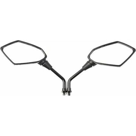Ensemble de rétroviseurs pour moto, QttvbTna, réglables à 360°, ABS + acier, noirs, 8 mm (1/5)