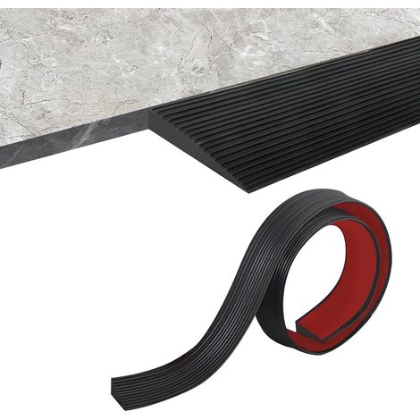 Rampe De Seuil - 1 Pièce - Caoutchouc - Charge 800 Kg - Fauteuils Roulants Et Scooters - Noir 200x8x2,5 Cm (1/5)