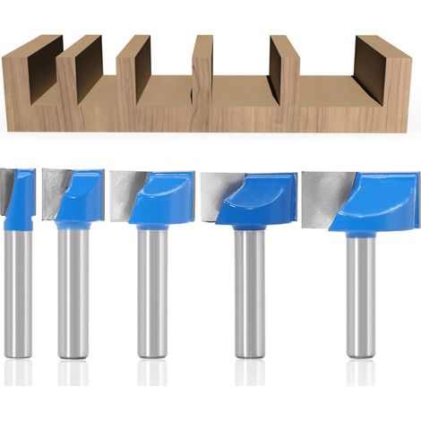 AIDUCHO Lot De 5 Embouts De Fraises Droites Avec Tige De 8 Mm Pour Le Travail Du Bois 10/15/20/25/30mm (1/5)