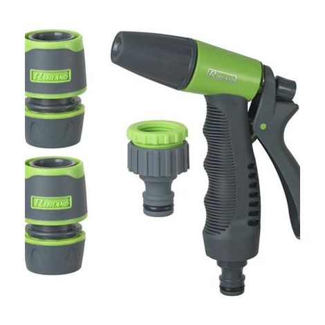 Kit d'arrosage bi-matière Soft-Touch pistolet, 2raccords, nez de robinet (1/6)