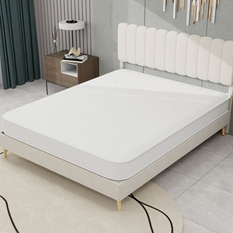REDOM - Materasso 140x200x23 cm, molle insacchettate, memory foam traspirante, isolamento del movimento, tessuto bianco (1/5)