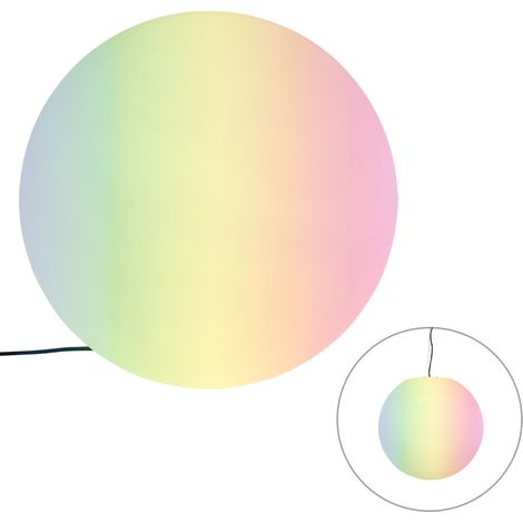 QAZQA Moderno Lámpara de exterior inteligente blanca 56 cm con Wifi A60 IP65 - Nura Plástico Esfera Adecuado para LED Max. 1 x 8.5 Watt
