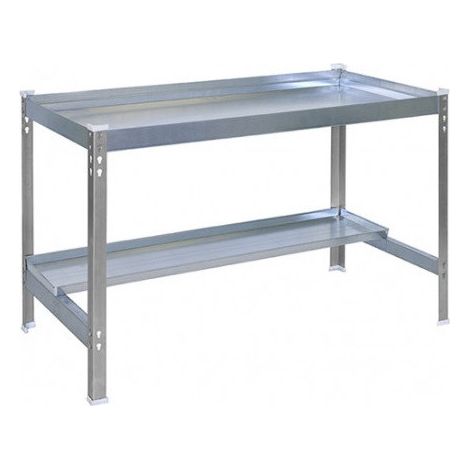 Simon Rack Table de jardin gris galvanisé 150x60x84 cm