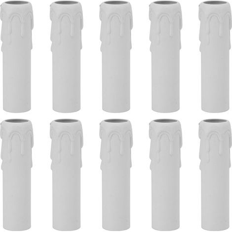 10 Pieces 4 Inch Candle Covers Sleeves Simulation Vintage Wax Drip Candle Socket Covers for White Chandelier (1/5)