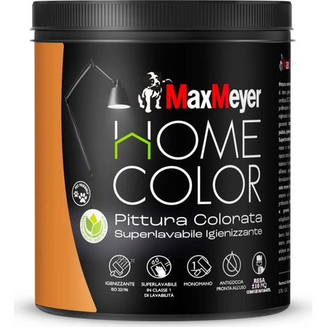 MaxMeyer Idropittura Superlavabile Scorza Arancio 0,75L Finitura Opaca