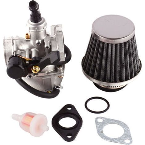 PZ19 carburetor with air filter and fuel filter for 50cc-125cc ATV dirt bikes, scooters, and mopeds. (1/5)