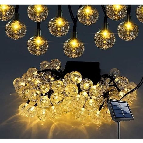 100 LED guirlande lumineuse solaire, 12 m, blanc chaud, étanche IP65, décoration extérieure jardin terrasse