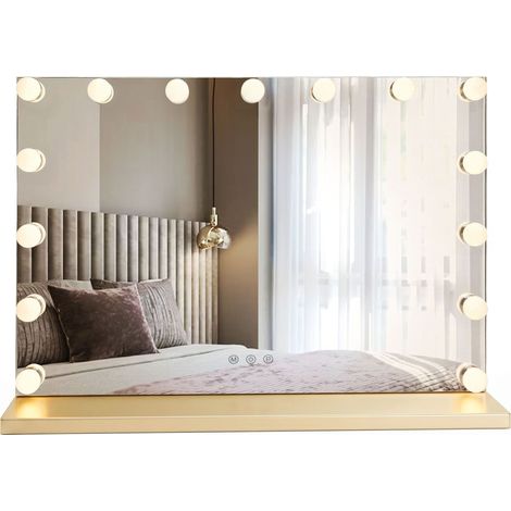 Mirror Rea Hollywood Led Gold