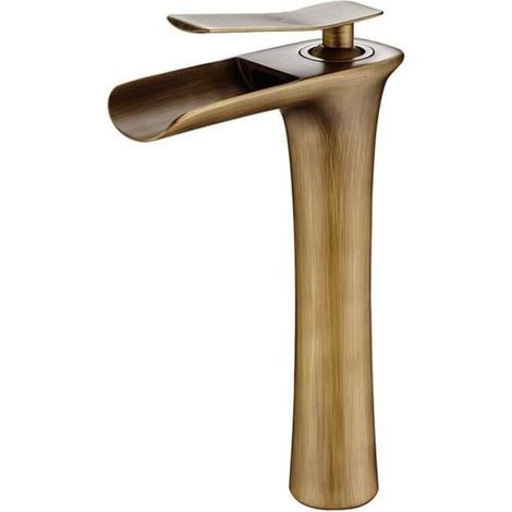 Vintage brass bathroom faucet, single-lever mixer tap, vintage basin tap, high-quality brass bathroom light fixture, brown