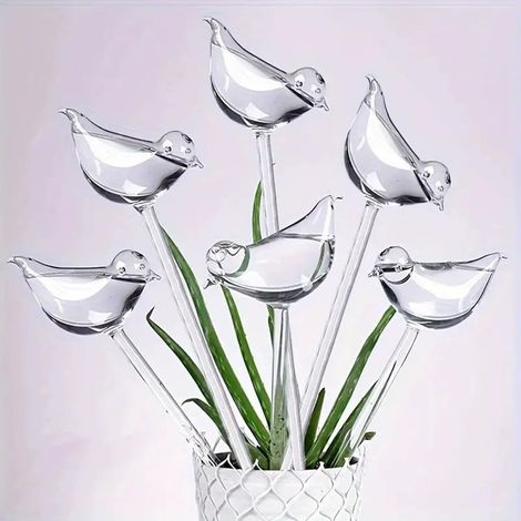 gocciolatori per piante, irrigatori trasparenti a forma di uccello, sfere autoirriganti in plastica, bulbi autoirriganti per giardini interni ed esterni