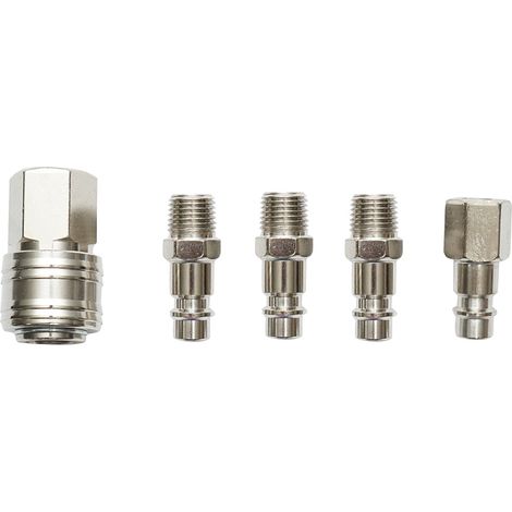Set di 5 raccordi rapidi da 1/4 per tubi dell'aria compressa e utensili pneumatici Breckner Germany