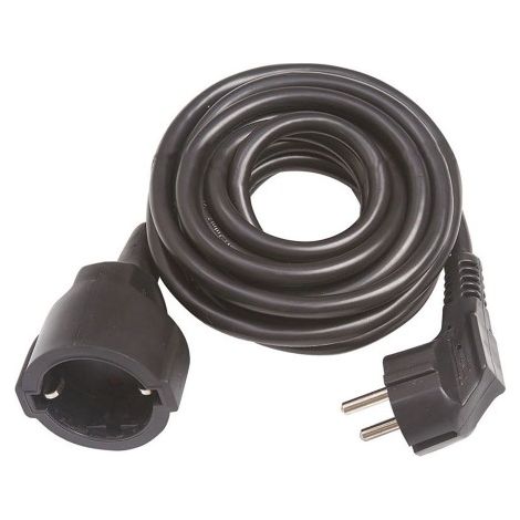 Prolongador con 1 toma, 16 a 250 v, ip20, cable h05vv-f 3g1,5 mm², 5 m, negro