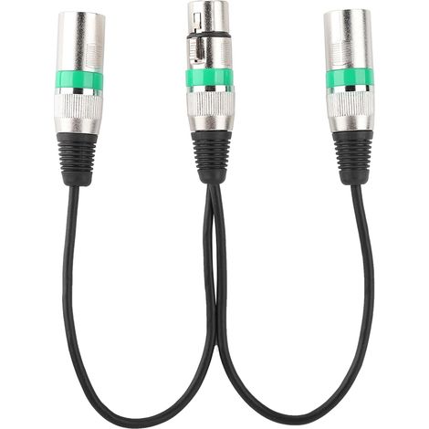 Adaptateur XLR Femelle 30cm vers Double Mâle pour Microphone Canon - Câble de Division Audio (1/5)