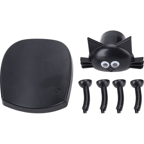 Portarrollos de papel higiénico con motivo de gato negro, ABS, juego de 2, decorativo y práctico. (1/5)