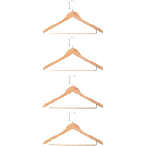 Cintre en bois Mariée 4 pièces Design élégant avec lettres décoratives Robuste et réutilisable pour robe de mariée costume (1/5)