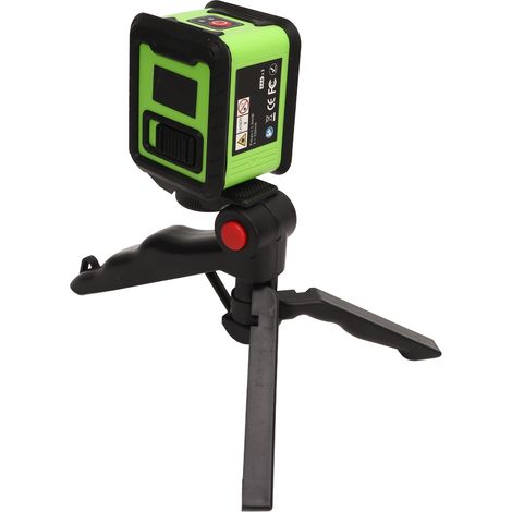 Niveau laser vert portable HILDA XRX010-L, auto-nivelant, croix laser 5m, support magnétique en L, trépied et étui inclus, pour carrelage, sol, plafond et pose décorative (sans piles). (1/5)