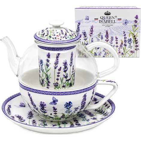Juego de té de lavanda: taza y jarra. Regalo de la Reina Isabel. (1/5)