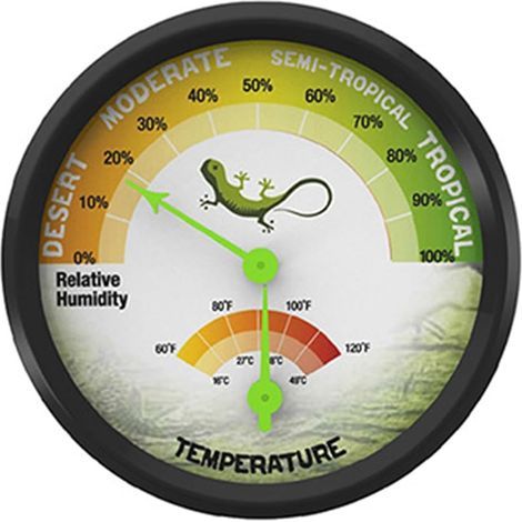 Piece Hygrometer, Analog Dial, Measures Temperature and Humidity, For Vivarium and Breeding (1/5)