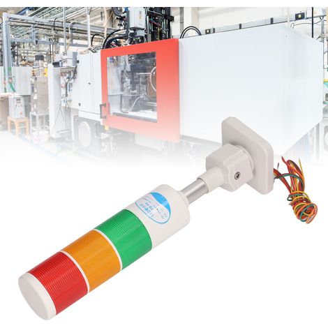 Voyant de défaut clignotant pour le fonctionnement des machines-outils, voyant d'avertissement multicouche, voyant tricolore, indicateur de signalisation LED, alarme sonore et visuelle, 24 V (1/5)