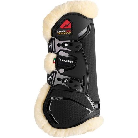 cob, Nero: Carbon pro techno-fur paratendini per cavalli con inserti in carbonio e lana sintetica