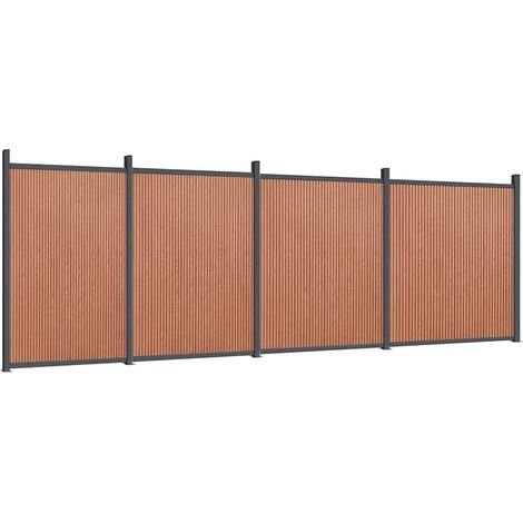 Maison Exclusive - Zaunelement Braun 699x186 cm WPC