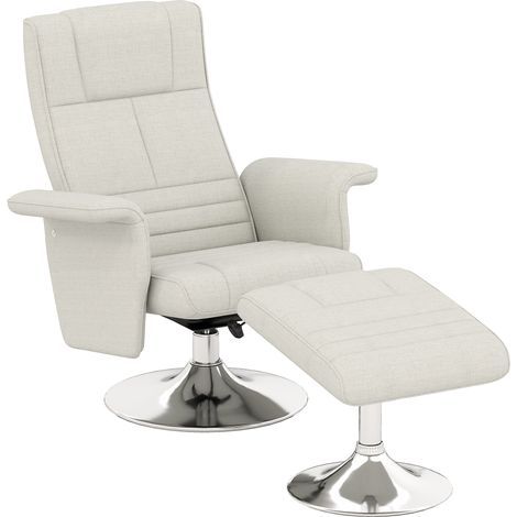 Fauteuil massant relaxant avec repose-pieds, fauteuil TV, dossier réglable, assise pivotante à 360°, 78 x 95 x 88 cm, beige (1/5)
