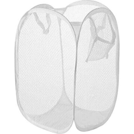 [JAMAIS UTILISÉ] Lot de 2 Panier à Linge Suspendu,Sac A Linge Sale Pliable,Corbeilles à Linge Pliable Maille Filet, Panier Linge,Panier a Linge Pliable Pour Placard Dortoir Chambre Salle De Bain (Blan (1/4)