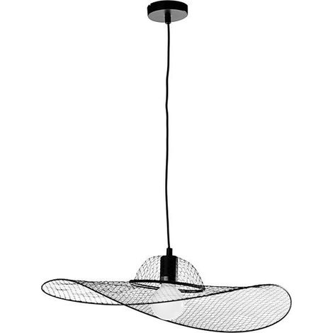 Suspension intérieure Led métal noir Madison diamètre 60 cm - Sampa Helios (1/2)
