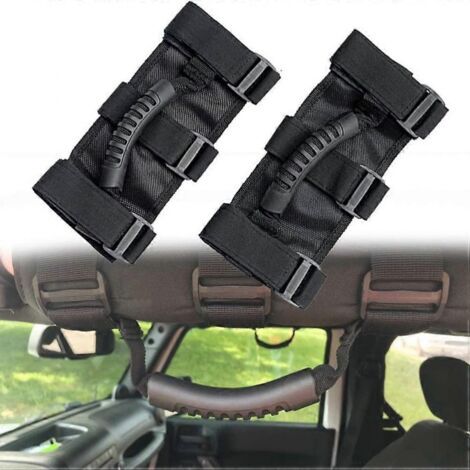 BEBUSINGOTO Lot de 2 poignées de barre à rouleaux adaptées aux accessoires Jeep Wrangler CJ YJ TJ JK Wrangler (1/5)