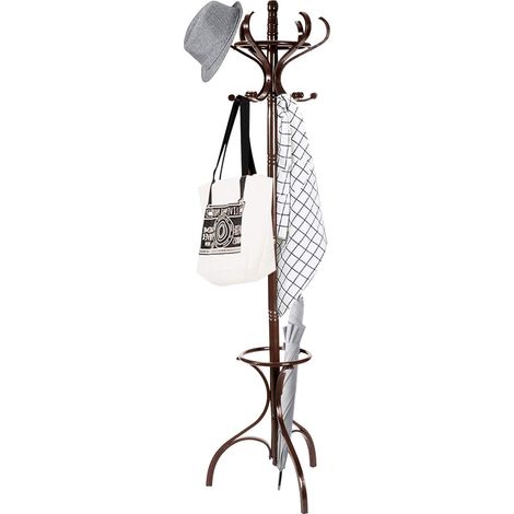 Appendiabiti da Terra, Appendi Cappotti, Porta Cappotti da Ingresso, 182 x 48 x 48 cm (Marrone Rossastro)