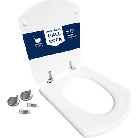 Copriwater Hall Roca legno rivestito in resina poliestere bianco (1/4)