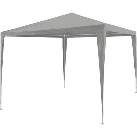 Tente de réception gris clair, 300 x 300 x 255 cm, structure en polyéthylène et acier. (1/5)