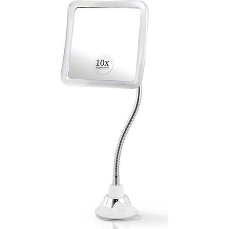 Miroir de Maquillage grossissant 10x avec col de Cygne Flexible, Miroir carré de Table et Mural 2 en 1 pour Coiffeuse et Salle de Bain, 16 cm x 16 cm (1/5)