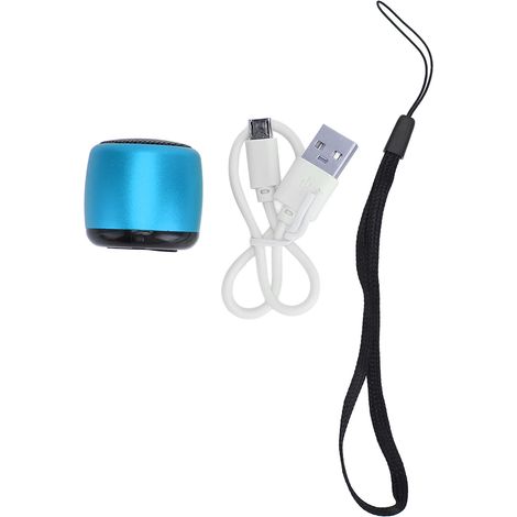 Haut-parleur Bluetooth Mini avec Subwoofer Puissant, Rechargeable USB, Portable Métallique pour Téléphone, Tablette et PC - Bleu (1/5)