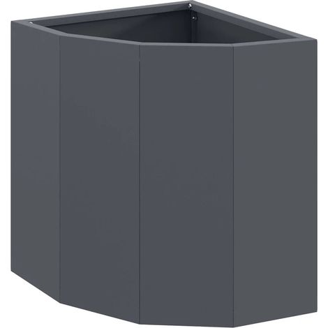 Jardinière d'angle design moderne extérieur 30 x 30 x 35 cm en acier anthracite (1/5)