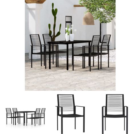 Gartenmöbel Schwarz - vidaXL 5-tlg. Garten-Essgruppe Schwarz - Gartenesszimmer (1/5)