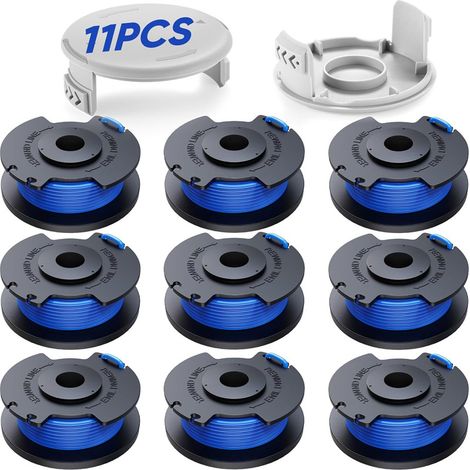 Ensemble de 11 bobines de rechange pour tondeuses à gazon Ryobi One+ AC14RL3A 18V、24V、40V — diamètre de bobine 1,6 mm (comprend 9 bobines et 2 couvercles) (1/5)