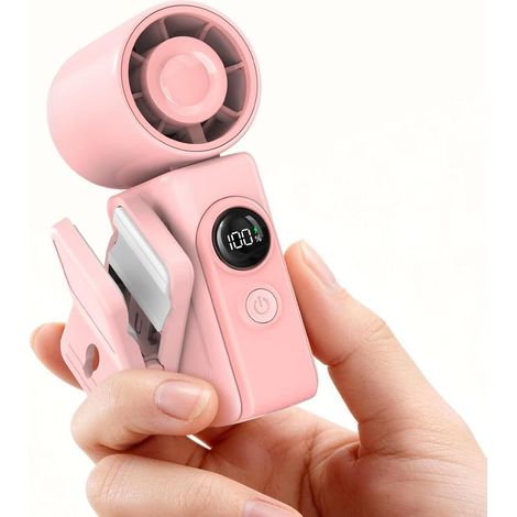 Ventilateur portable pour l'été, mini ventilateur rotatif USB, affichage LED numérique, 4 vitesses, 13 500 tr/min (1/5)