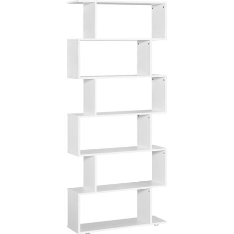 easycomfort libreria di design mobili ufficio scaffale in legno 80x24x191cm bianco (1/5)