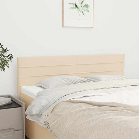 vidaXL Cabeceros tela crema 144x5x78/88 cm (1/5)