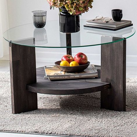 Table basse Locelso 100% Verre trempé Cadre en pin (1/5)
