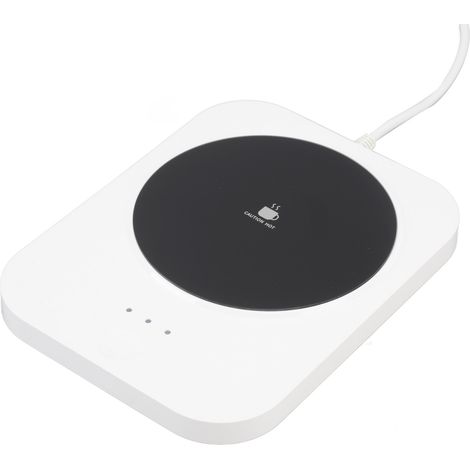 Chauffe-tasse intelligent à température constante de 55 °C, alimentation USB, chauffe-tasse électrique pour bureau, 9 V, blanc (1/5)