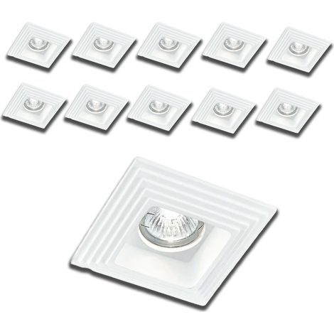 STOCK n.10 Portafaretto In Gesso Ceramico spirale  120x120mm  35W GU10 IP20