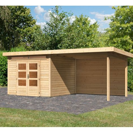 Abri de Jardin Bois Epicéa 7.5m² Appentis 320cm Paroi Arrière Karibu Kandern 6 (1/5)