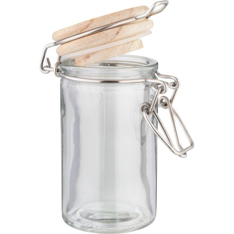 RIESS EVA Gewürzdose rund aus Glas mit Holzdeckel