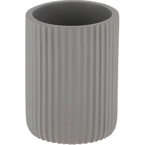 Becher mit abgerundeter strieme aus polyresin - grau - Tendance