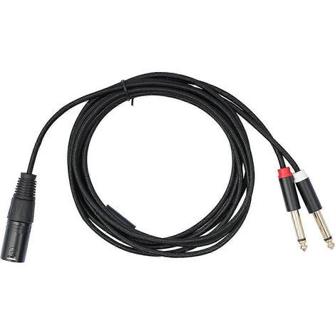 Câble audio microphone XLR mâle vers double prise jack 6,35 mm, adaptateur en Y, 2 m (1/4)