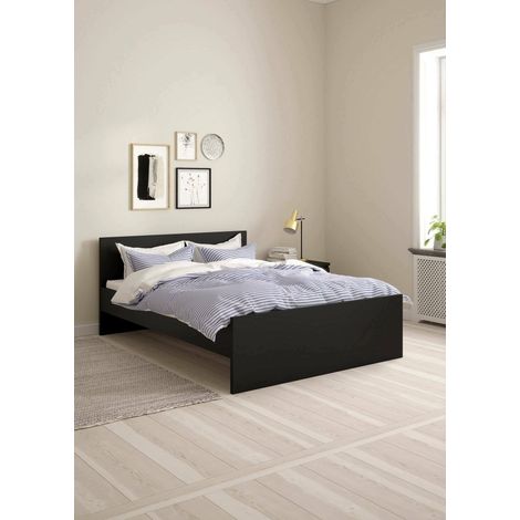 Estructura de cama Dmora, color negro, 146 x 80 x 196,6 cm, con embalaje reforzado (1/5)